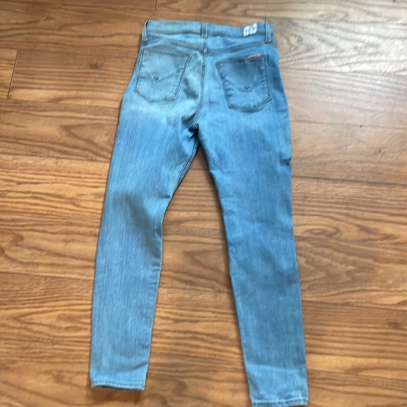 Hudson High Rise Blair Ankle Super Skinny Light Blue Distress Jeans - Picture 2 of 6